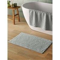 Silentnight Ribbed Cotton Bathmat Natural - Super Soft & Super Absorbent 100% Cotton BCI - Luxurious Deep Thick Textured Pile Non-Slip Base Bathmat - 80 x 50cm - Machine Washable, Natural