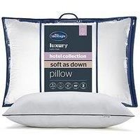 Silentnight Hotel Collection Soft as Down Pillow - Luxurious Sink-In Feeling Of Down Soft Touch Quality Breathable Hypoallergenic Medium Support - Synthetic Down Alternative - Pack of 1