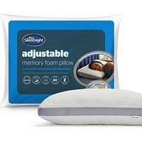 Silentnight Adjustable Memory Foam Pillow - Sink-In Luxury Shredded Filling - Ergonomic Support Help Ease Neck Pain - All Sleeping Positions - Breathable Hollowfibre Removable Cover - Hypoallergenic