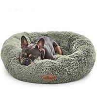 Silentnight Donut Calming Dog Bed - Calming Dog Cat Pet Bed Anxiety Relief Soft Fluffy Doughnut Pillow - Easy Clean Machine Washable Luxury Plush Dog Pillow Basket, Extra Small 60cm, Sage