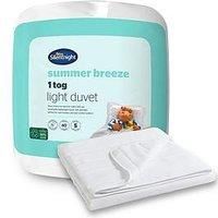 Silentnight Summer Breeze 1.0 Tog Duvet - Soft & Lightweight Summer Duvet Quilt Ideal for Warm Nights and Hot Sleepers - Breathable Cool Comfort - Hypoallergenic and Machine Washable, King