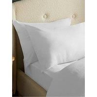 Silentnight Brushed Cotton Pillowcase Pair - Soft Velvety Touch 100 Percent Cotton - Cosy Warmth Feel for Colder Nights - Breathable Lightly Brushed Hypoallergenic Pillowcase, White