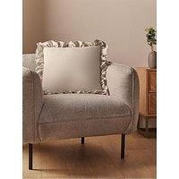 Silentnight Supersoft Ruffle Cushion - Stylish Soft Touch Super Comfy Bed Sofa Cushion - Retain Shape Filled with Bouncy Fibres - Removable Machine Washable Cover and Non-Iron Fabric 45x45cm, Natural