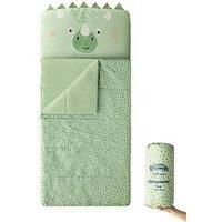 Silentnight Healthy Growth All-In-One Sleepover Bag - Sleep Bag & Built-In Pillow for Comfort and Convenience - Super Soft and Cosy Brushed Microfibre Travel Nursery Sleeping Bag - 160x70cm, Dinosaur