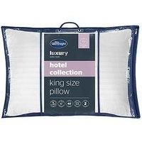 Silentnight Hotel Collection Super King Pillow - Covers Half of a Super King Size Bed - Luxurious 5 Star Hotel Comfort Pillow - Soft Touch Cover Filled with the Finest Fibres - Soft Support, 90x48cm