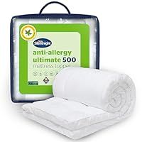 Silentnight Anti Allergy Ultimate Mattress Topper - Cloud-Like 5cm Depth for Comfort - Against Bacteria and Odour Ideal for Allergy and Asthma Sufferers - Quilted Cover and Fit Straps, Double