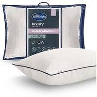 Silentnight Hotel Collection Prestige Pillow - Deeply Filled with Down-Like Ball Fibres - Luxurious Sink-In Bounceback - Brushed Twill Cover - Synthetic Down Alternative Pillow, Hypoallergenic