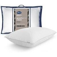 Silentnight Goose Feather and Down Pillow - Luxury Hotel Quality Pillow with Ethically Sourced Natural Goose Feather and Down - 100% Cotton Down-proof Cover - Machine Washable - Pack of 1