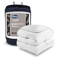 Silentnight Goose Feather and Down Single Duvet - Luxury Hotel Quality Feather 10.5 Tog Duvet Quilt with 100% Cotton Down Proof Cover Premium Warm Breathable - Machine Washable - Single