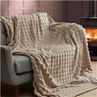 Silentnight Bubble Fleece Giant Blanket - Natural