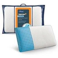 Silentnight Impress Cooling Memory Foam Pillow - Comfortable Pressure Relief - Breathable Temperature Regulation - Infused with Cooling Gel Foam - Hypoallergenic and Machine Washable Removable Cover