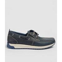 Pod Riley Leather Boat Shoes - Navy