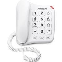 BINATONE Big Button 110 Corded Phone Telephone White Hearing Aid Compatible