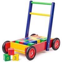 Tidlo Wooden Babywalker with ABC Wooden Blocks | Wooden Toys | Baby Toys | Wooden Baby Walkers for 1 year olds Boys and Girls | Push Along Baby Toy