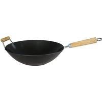 Dexam 14inch 36Cm Heavy Gauge Non-stick Carbon Steel Wok With Helper Handle