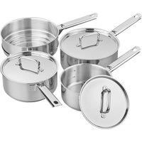 Tala Performance 3 Piece Stainless Steel Cookware Set with Free Multi Steamer. 16, 18 and 20cm saucepans with Stainless Steel lids. (10A14365)