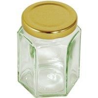 Tala Hexagonal Glass Preserving Jar Gold Top Lid 237ml Clear