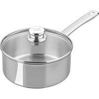 Tala Performance Stainless Steel Cookware 20cm Saucepan with Glass lid. Made in Portugal, with Guarantee, Suitable for All hob Types Including Induction (10A14339)