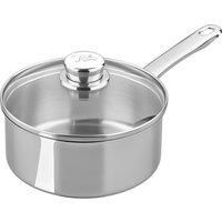 Tala Performance Stainless Steel Cookware 18 cm Saucepan with Glass lid, Made in Portugal with Guarantee, Suitable for All hob Types Including Induction (10A14340)
