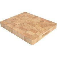 Tala End Grain Rectangular Chopping Board with Integrated Handles, Premium Food Grade Hevea Wood, Ideal for Chopping, Slicing, Preparation and Serving All Foods, Measures 37x30x3cm