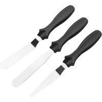 Tala 3 Stainless Steel Icing Spatulas with Black Plastic Handles