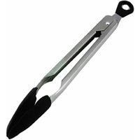 Tala Stainless Steel Serving Tongs with Silicone Head,Black,23cm