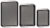 Tala Roasting Set - Non-stick Roasting Pans with Wide Flat Handles - Even Heat Distribution - Bakeware Accessories - 3 Pack, 25 x 18cm Small Roaster, 33 x 23cm Large Roaster & 38 x 25cm Baking Tray