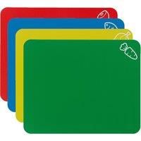 Chef Aid 4 Flexible Colour Coded Chopping Mats,Assorted,35cm x 30cm
