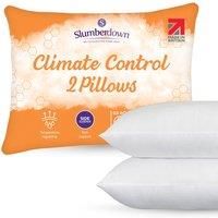 Slumberdown Climate Control White Pillows 2 Pack Medium Support Designed for Back and Side Sleepers Bed Pillows