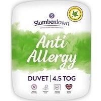 Slumberdown Anti Allergy 4.5 Tog Duvet, Microfibre, White Single