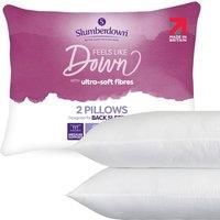 Slumberdown Feels Like Down Medium Support Back Sleeper Pillow, Pack of 2