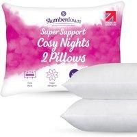 Slumberdown Cosy Nights Super Support Pillows 2 Pack - Firm Support Side Sleeper Pillows for Neck and Shoulder Pain Relief - Supportive, Hypoallergenic, UK Standard Size (48cm x 74cm)