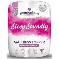 Slumberdown Sleep Soundly Mattress Topper Double Bed - Soft & Non-Slip Mattress Cover Ideal for Caravan, Campervan, Guest Sofa Bed Reviver - Comfortable, Machine Washable, Hypoallergenic (135 x 190cm)