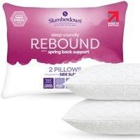 Slumberdown Hotel Quality Pillows 2 Pack - Bouncy Firm Support Side Sleeper Bed Pillow for Neck, Back and Shoulder Pain Relief - Comfortable, Soft Touch Quilted Cover, Hypoallergenic (48cm x 74cm)