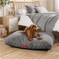 Slumberdown Extra Large Dog Bed Washable - Raised Anti Anxiety Calming Cat/Dog Bed, Orthopaedic Dog Crate Mattress for Large/XL/XXL Pets & Adults - Anti Slip Human Dog Bed, Soft Removable Cover, Brown