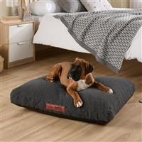 Slumberdown Sherpa Dog Bed Medium Washable - Raised Anti Anxiety Calming Cat/Puppy Bed, Dog Crate Mattress for Small/Medium Pets & Adults - Anti Slip Human Dog Beds, Soft Removable Cover, Light Grey