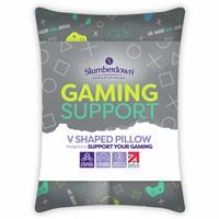 Slumberdown Gaming V Shaped Support Pillow - White
