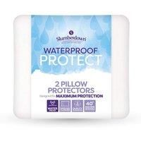 Slumberdown Waterproof Pillow Protectors 2 Pack - Silent & Breathable Terry Cover, Super Absorbent & Spill-Proof, Durable Up to 300 Washes - Envelope Closure, Non-Allergenic, Washable (50 x 75cm)