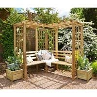 Sturdy Sorrento Wooden Garden Seated Arbour with lattice panels