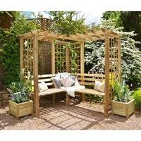 Sturdy Sorrento Wooden Garden Seated Arbour with lattice panels