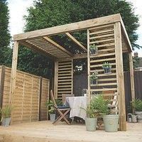 Large Wooden Dining Garden Pergola Kit 3m x 2.4m - With/Without Panels