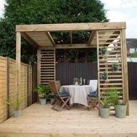 Large Wooden Dining Garden Pergola Kit 3m x 2.4m - With/Without Panels