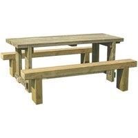 Refectory Table & Sleeper Bench Heavy Duty Outdoor Garden Furniture Set 1.8M