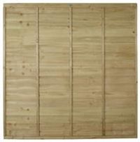 Premier Overlap Lap Pressure treated Fence panel (W)1.83m (H)1.83m Pack of 4