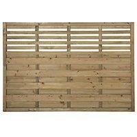 Forest Kyoto Slatted Top Fence Panels Natural Timber 6 x 4' Pack of 7 (5678K)