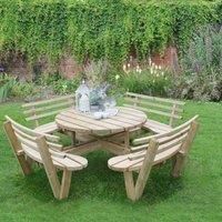 Forest Circular Picnic Table with Seat Backs