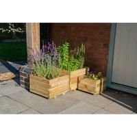 Forest Garden Wooden Kendal Square Planter (Set of 3)