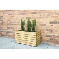 Linear Wooden Rectangular Planter 80cm