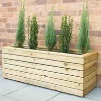 Forest Long Linear Planter Wooden Garden Flower Pot Heavy Duty Square NEW