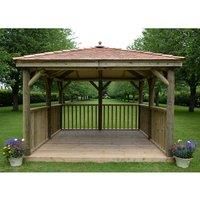 Forest (Installation Included) Cedar Roof Square Gazebo  3.5m